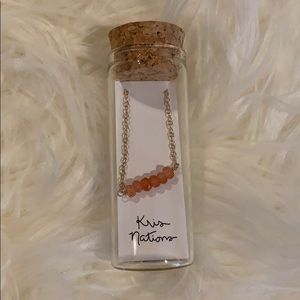 Gold with Peach Moonstone Necklace